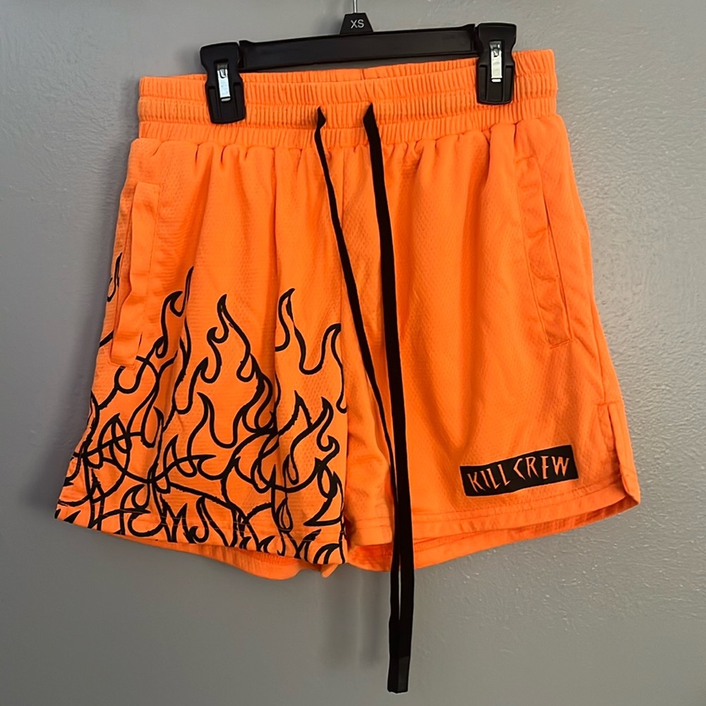 SOLD Kill Crew orange flame shorts